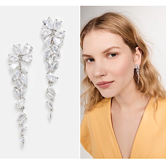 NEW~ Anthropologie SHASHI "Estelle" Crystal Earrings - Picture 1 of 12